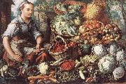 Market Woman with Fruit, Vegetables and Poultry  intre BEUCKELAER, Joachim